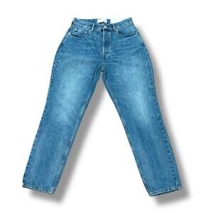 Everlane Size 29 Curvy 90s Cheeky Straight Jeans Button Fly High Rise Denim